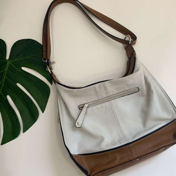 Tignanello Handbags - Tignanello Caramel and White hobo Crossbody Bag